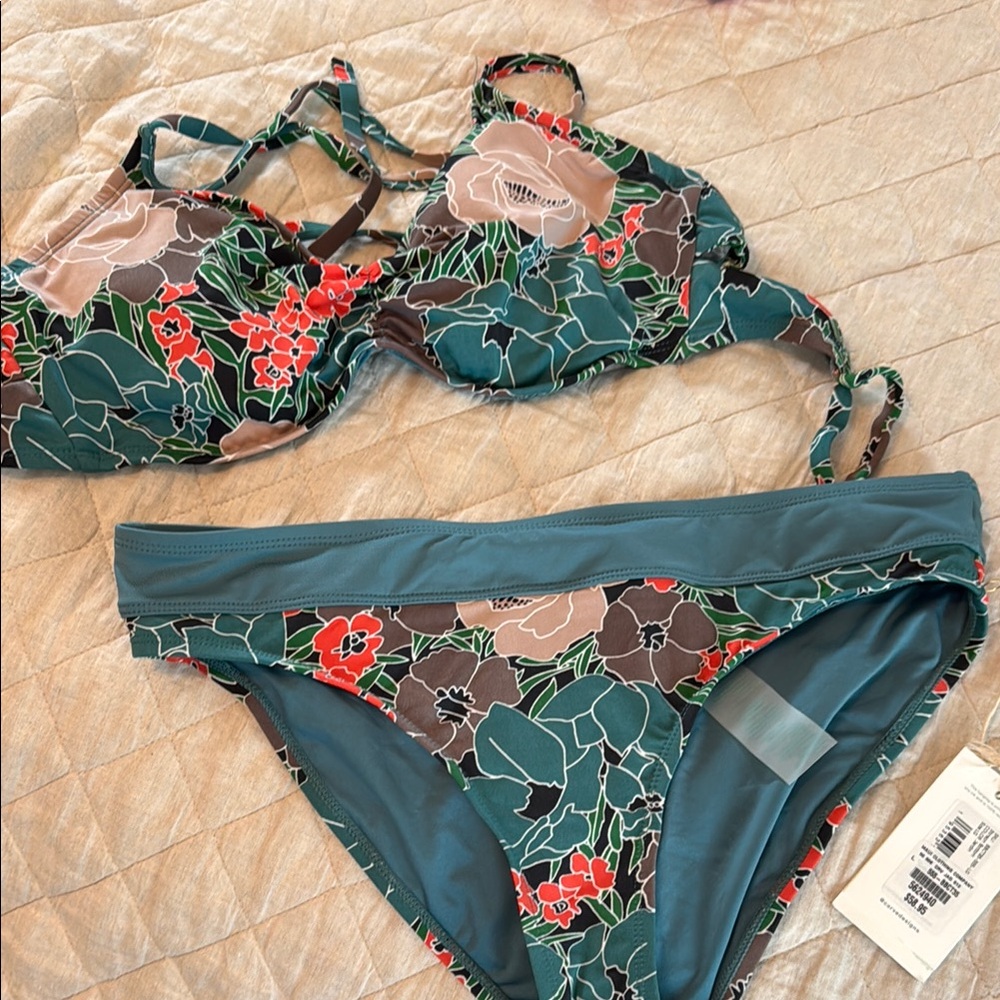 CARVE DESIGN Floral Teal Bikini Set